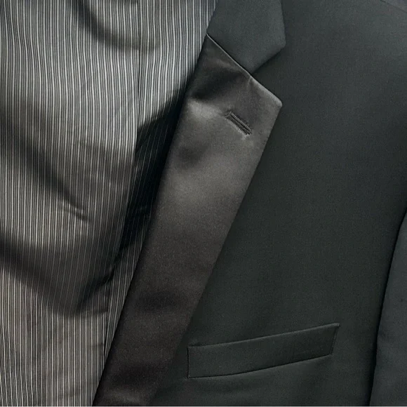 Lauren Ralph Lauren Men's 100% Wool Black Tuxedo Jacket with Satin Lapel 46 L - Picture 11 of 11